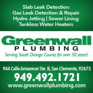 Greenwall Plumbing Serving All of South Orange County