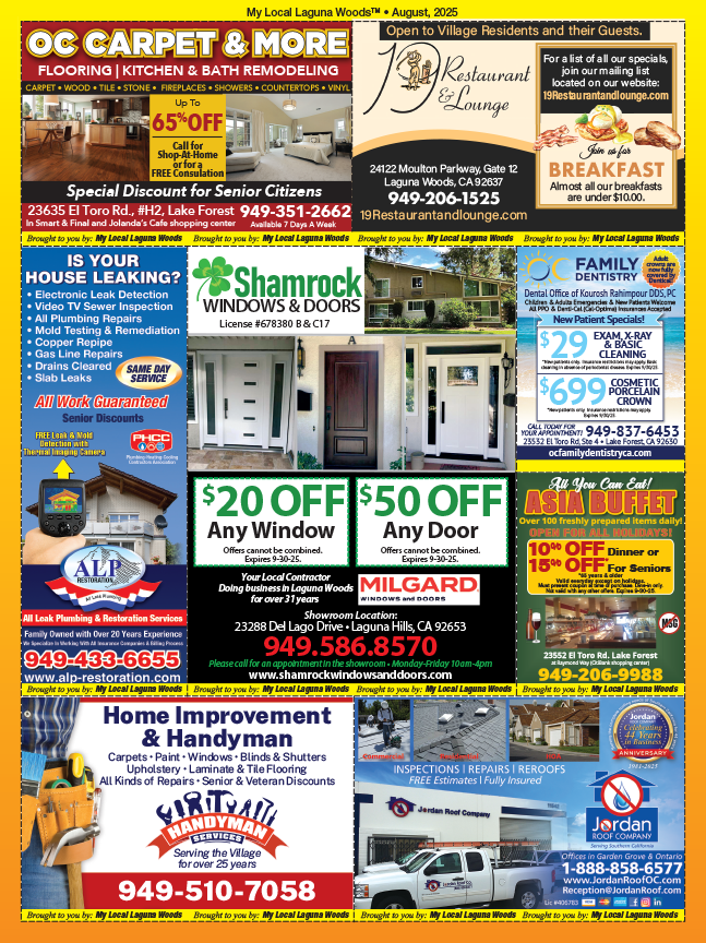 My Local Laguna Woods Digital Publication for Aug 2025.
