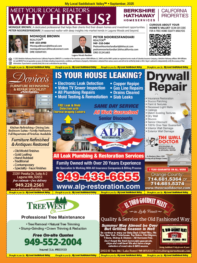 Digital publication for My Local Saddleback Valley Sept 2025.