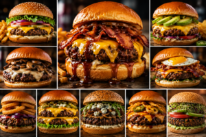 Best hamburgers in Orange County featuring cheeseburgers, gourmet burgers, bacon burgers, and local burger favorites.